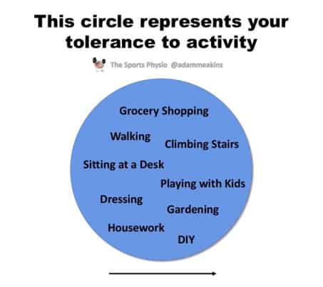 This circle represents your tolerance to activity