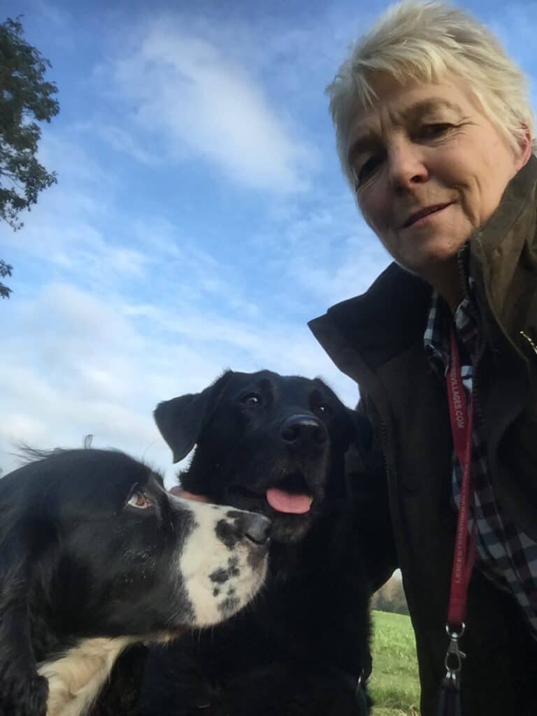 Caroline with her dogs