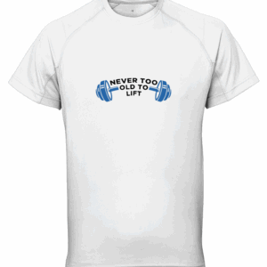 Men’s Gym T-Shirt – “Never Too Old to Lift” Workout Tee | Lightweight Performance Top