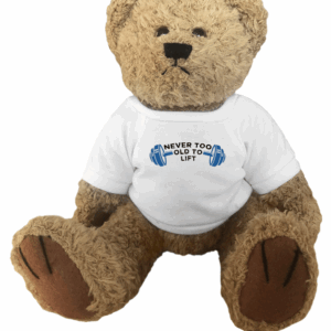 Fitness Motivation Teddy Bear Gift | Never Too Old to Lift