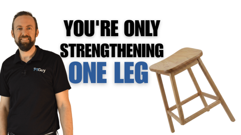 Physical therapist Dr Shawn Waller and Chris Tiley discuss why strength alone isn't enough to prevent a fall, illustrated with a tipping stool showing one weak leg