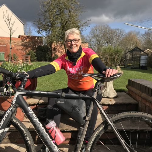 Caroline with her bike